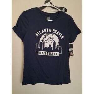 Team Athletic Girls Blue Short Sleeved T- Shirt Atlanta Braves size XL